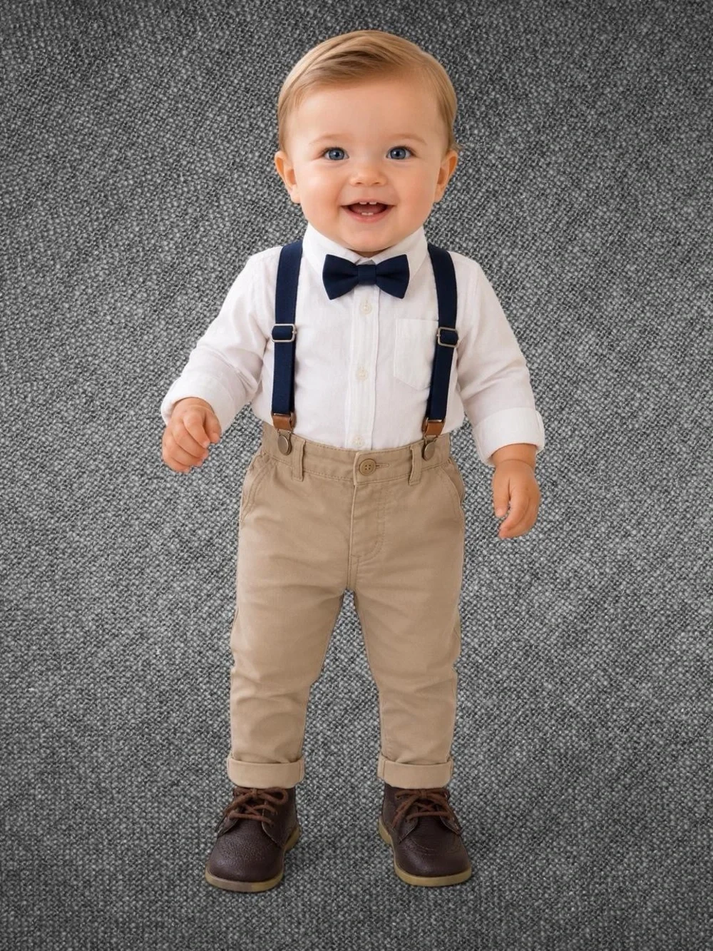 Toddler Brown Lace-Up Dress Boots Size 4 Classic Formal Shoes